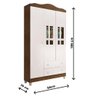 Quarto de Bebê Ariel Berço Mini Cama Mirelle Guarda Roupa Infantil 3 Portas Branco Amadeirado - 7