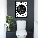 Ver imagem 1 de Quadro Hora de Atualizar o Feed - Banheiro 24x18cm - com vidro:Madeira preta