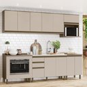 Ver imagem 1 de Cozinha Modulada 260cm 10 Portas 3 Gavetas Connect Henn - Duna/cristal