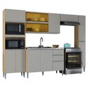 Ver imagem 2 de Cozinha Ambiente Aline com Balcão e Paneleiro Damasco Off White - Poquema