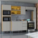 Ver imagem 1 de Cozinha Ambiente Aline com Balcão e Paneleiro Damasco Off White - Poquema