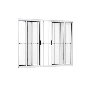 Vitro 4 Folhas 1,00 X 1,00 Com Grade Alumínio Branco