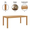 Ver imagem 3 de Mesa de Jantar 1555N 6 Lugares Retangular Madeira Taeda 180cm Rustic Milani Movelaria