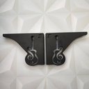 Ver imagem 7 de Par Mãos Francesas Pretas Decorativas 20cm Violão em Aço Zarg para Prateleira