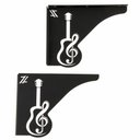 Ver imagem 1 de Par Mãos Francesas Pretas Decorativas 20cm Violão em Aço Zarg para Prateleira