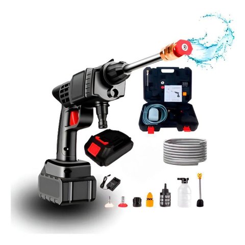 Conjunto Kit Lavadora de Alta Pressão Recarregável - Solução Perfeita para Quem Busca