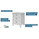 Ver imagem 2 de Mesa de Cabeceira Infantil Maggiore 3 Gavetas MDF-MDP Amêndoa Lopas