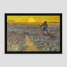 Quadro Van Gogh Semeador E O Sol Brilhante Vinil Moldura Preta 45X30Cm - 1