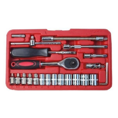 Jogo de Soquete e Bits 46 Peças Encaixe 1/4