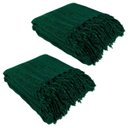 Ver imagem 1 de Kit 2 Mantas para Sofá Verde 240x180 em Algodão