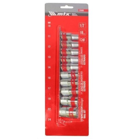 Jogo de Soquete 1/2 Estriado Mtx 10-24mm com 11 Peças 135969