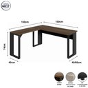 Ver imagem 3 de Escrivaninha em L Industrial 150 cm X 150 cm Escritório Corporativo F5 Office Cor:Málaga com Preto