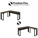Ver imagem 4 de Escrivaninha em L Industrial 150 cm X 150 cm Escritório Corporativo F5 Office Cor:Málaga com Preto