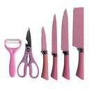 Ver imagem 1 de Jogo de Facas Rosa Kit com 6 Peças Beleza e Precisão para Sua Cozinha - Prime Home Decor