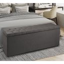 Ver imagem 1 de Recamier Baú 0,90m Madrid Suede Cinza Dal Poz Estofados