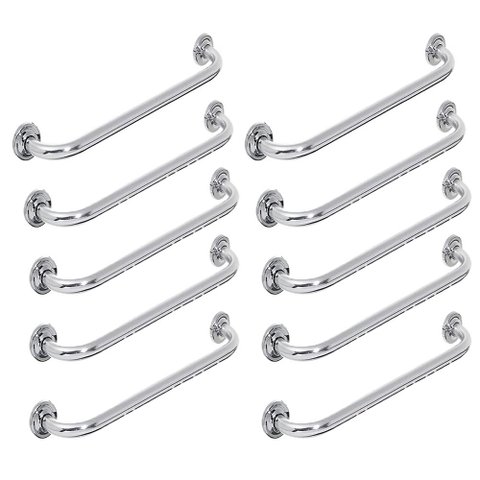 Alça Barra Apoio 60cm Inox Kit 10 Uni Idoso Cadeirante Deficiente Acessibilidade Gestante Ab.Midia B