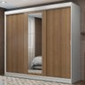 Guarda-roupa Casal Madesa Kansas 3 Portas de Correr com Espelho 3 Gavetas - 1