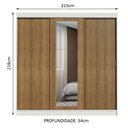 Ver imagem 3 de Guarda-roupa Casal Madesa Kansas 3 Portas de Correr com Espelho 3 Gavetas