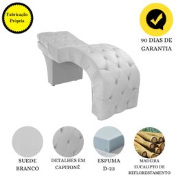 Maca Estética Estofada Reclinável Ergonômica Suede Tati:branco - 5