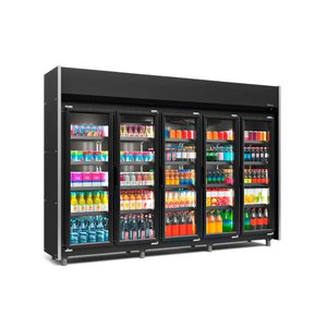 Refrigerador Vertical Auto Serviço 1960 litros All Black com Led Frost Free GEAS- 5 Portas LB PR