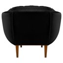 Ver imagem 5 de Kit 2 Poltronas Decorativa Marcela Veludo Base Madeira Castanho - Pallazio Preto