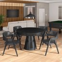 Ver mais imagens de Conjunto Mesa de Jogos Carteado Bellagio Tampo Reversível e 4 Cadeiras Madeira Poker Base Cone Pu Gr