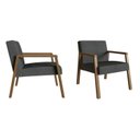 Ver imagem 2 de Kit 2 Poltrona Decorativa Madeira Maciça Jequitibá Assento com Persintas Slim