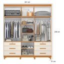 Ver imagem 2 de Guarda Roupa Casal Triton Plus 11 Portas com Espelho e Cômoda New Master Cinamomo Off White - Móveis