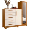 Ver imagem 5 de Guarda Roupa Casal Triton Plus 11 Portas com Espelho e Cômoda New Master Cinamomo Off White - Móveis