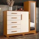 Ver imagem 7 de Guarda Roupa Casal Triton Plus 11 Portas com Espelho e Cômoda New Master Cinamomo Off White - Móveis