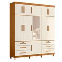 Ver imagem 4 de Guarda Roupa Casal Triton Plus 11 Portas com Espelho e Cômoda New Master Cinamomo Off White - Móveis