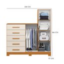 Ver imagem 3 de Guarda Roupa Casal Triton Plus 11 Portas com Espelho e Cômoda New Master Cinamomo Off White - Móveis
