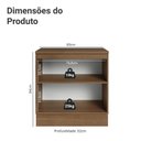 Ver imagem 2 de Balcão de Cozinha 80 cm 2 Portas Rustic/Cinza Vik Madesa