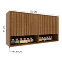 Ver imagem 3 de Armário Aéreo Toronto 120cm 2 Portas Ripado Freijó - Indékes