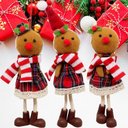 Ver imagem 2 de Kit 12 Pendentes Biscoito Xadrez Decoração Árvore Natal 17cm
