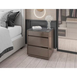 Mesa de Cabeceira Belize Cinza/perola - Casa D Móveis