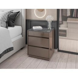 Mesa de Cabeceira Belize Cinza/perola - Casa D Móveis - 1 Mesa de Cabeceira Belize Cinza/perola - Casa D Móveis - 1