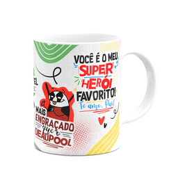 Caneca Flork Pais - Pai Herói Geek - Branca - 2