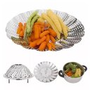 Ver imagem 2 de Kit 3 Cesto Cozimento Vapor Inox Cozinha Legumes Panela 22Cm