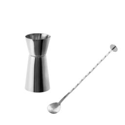 Dosador Duplo E Colher Bailarina Para Drinks - Inox - 1