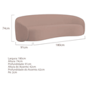 Ver imagem 7 de Kit Sofá 3 Lugares 180cm e 2 Poltronas Orgânico Luxo Recepção Sala de Estar e Tv Amore Linho Rose- M