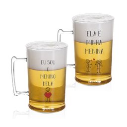 Kit 2 Canecas Chopp Acrílico - Casal - Para Dia dos Namorados - 2