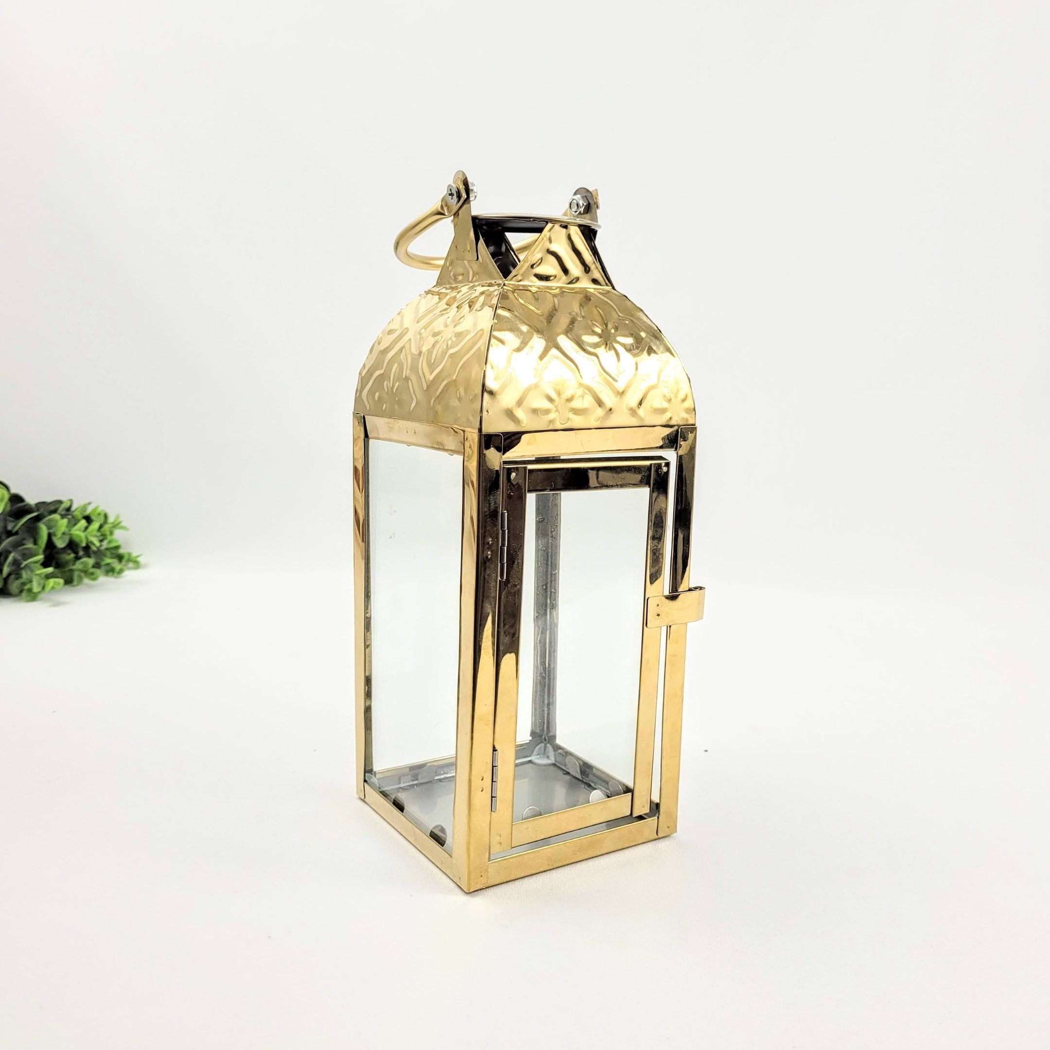 H Potter Lanterna Decorativa Uragano Per Esterni In Ghisa Con Vetro - Altezza 48 Cm, Stile Vintage, Per Terrazzo E Giardino
