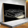Quadro Cadillac Raspando no Chão Linha Black Cars:60x40 cm/BORDA INFINITA - 3