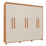 Roupeiro 6 Portas 4 Gavetas Casal 100% Mdf Nature Off White Blor Jm Móveis - 4