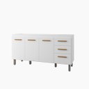 Ver imagem 1 de Balcão Gabinete de Pia Aurora 160cm Branco s/ Tampo 3 Portas 3 Gavetas -Nathan