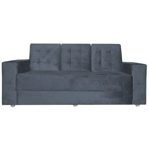 Sofá 3 Lugares 1,90m Vitoria Suede Grafitte