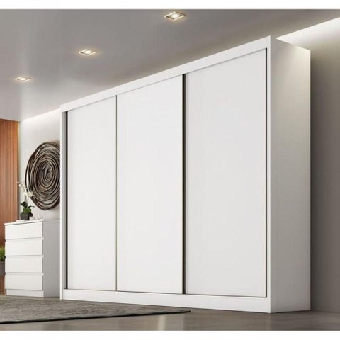 Guarda Roupa Casal 3 Portas 6 Gavetas - Londres-branco - Móveis Novo Horizonte