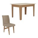 Ver imagem 2 de Conjunto Mesa de Jantar 4 Cadeiras Off White/mascavo