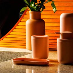 Bandeja de Banheiro Pequena Dual ou Laranja Minério Porta Objetos Organizador de Lavabo - 3